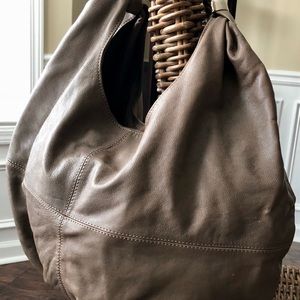 ZARA Lg. Taupe Leather handbag